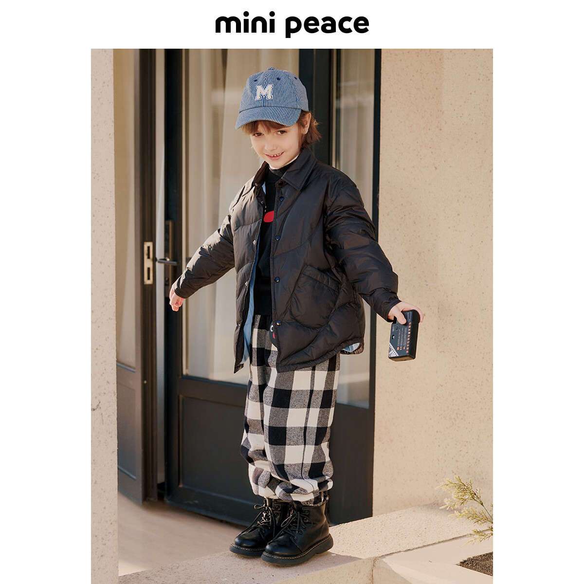 MiniPeace太平鸟童装冬男羽绒服F1ACE4127 黑色 160 cm