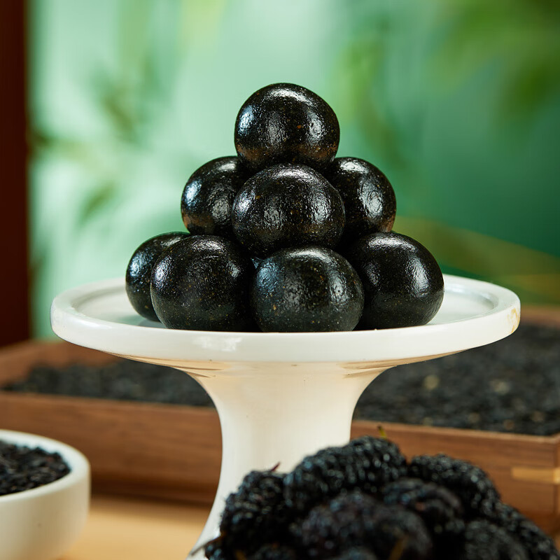 黑芝麻丸手工健康小零食孕妇儿童九蒸九晒桑葚五黑丸 黑芝麻丸102*3