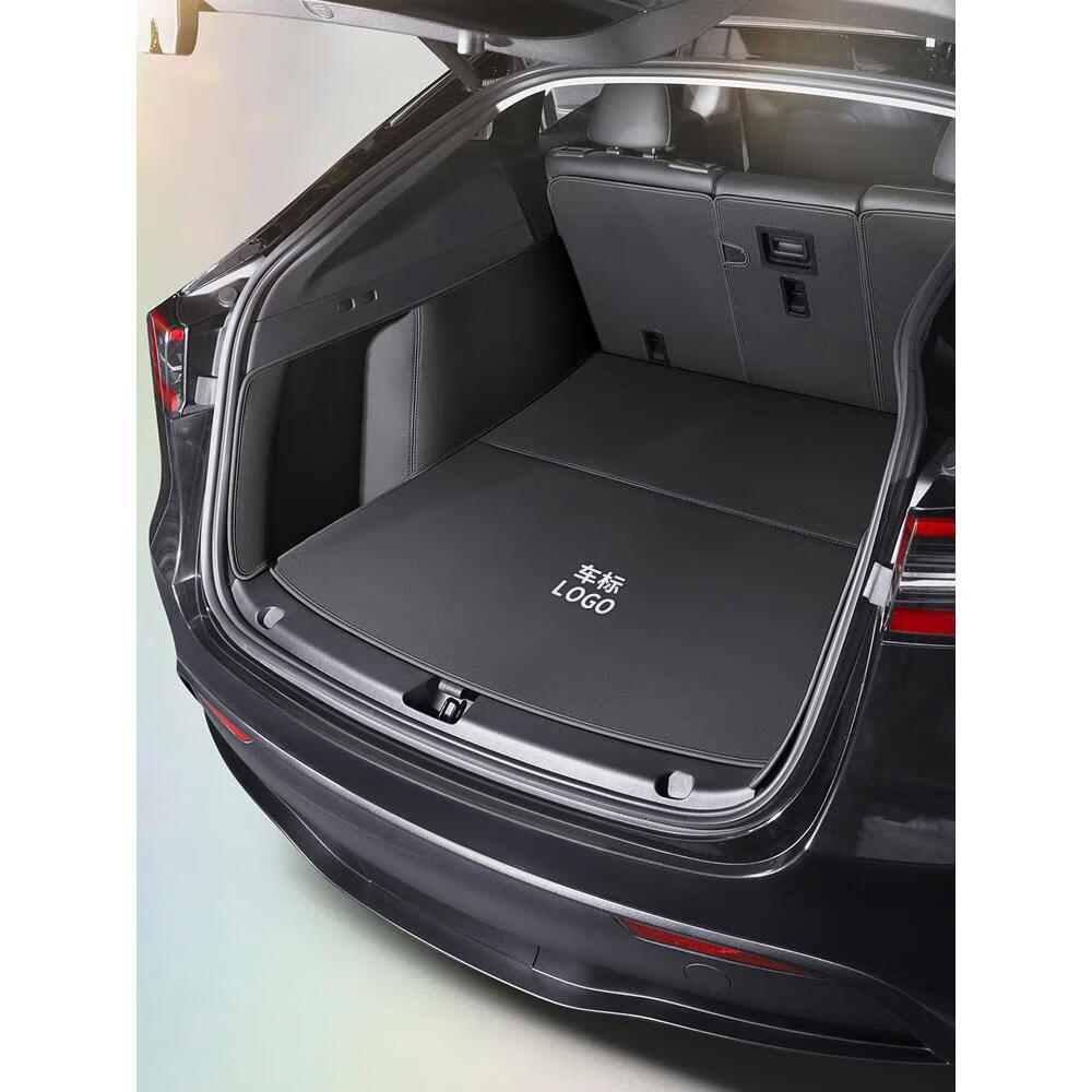 23款特斯拉model y毛豆丫model3专用真皮360全包围后备箱垫尾箱垫 全包围后备箱垫象牙白牛皮 特斯拉Model3