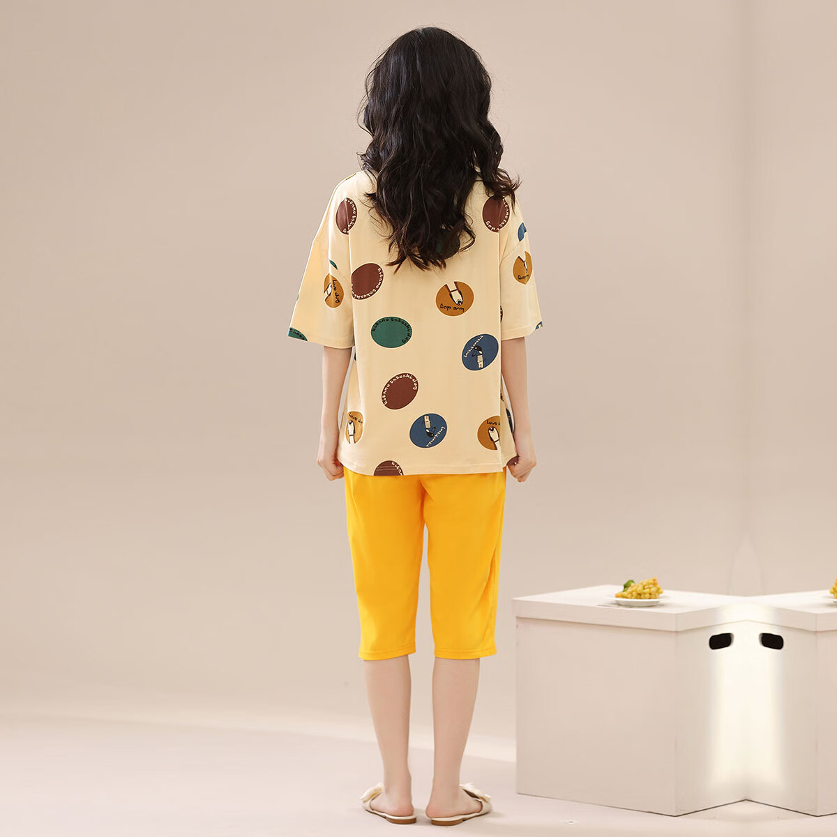 香蜜闺秀GOSO夏季女士家居服简约舒适亲肤睡衣可外穿 3233041黄色 L