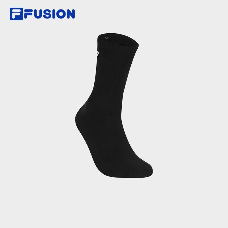 FILA FUSION斐乐潮牌情侣款高腰袜子2023冬季新款时尚运动袜长筒袜子 深黑-BK S高性价比高么？