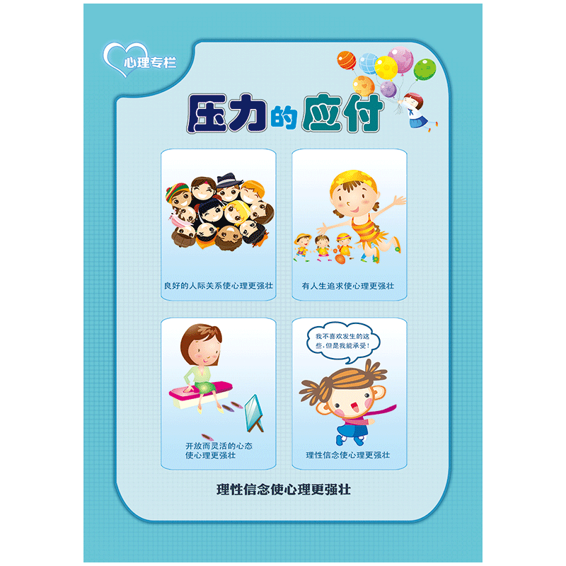 心理健康教育专栏宣传画海报挂图展板心理压力宣传栏墙贴纸scy scy23