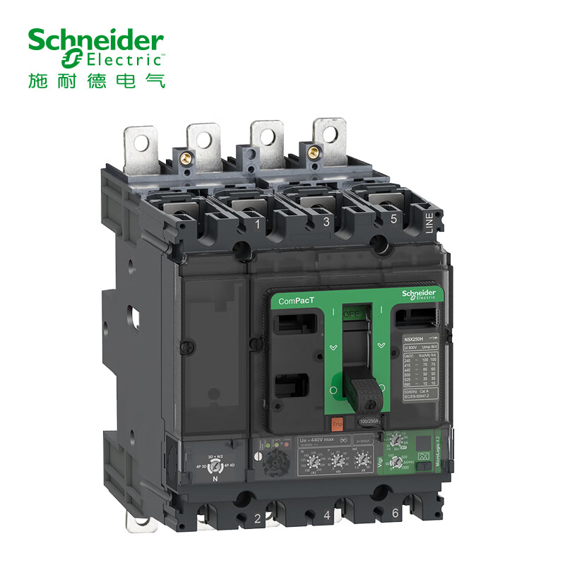 施耐德电气塑壳断路器nsx升级款nsx160n tm100d 4p3d (3p n) 插入式