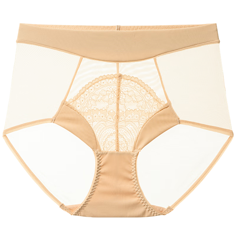 欧迪芬内裤收腹提臀底裆女士蕾丝亲肤透气高腰塑裤三角裤 XP3401