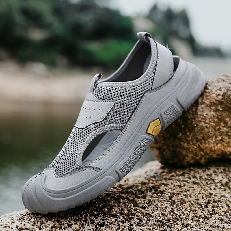 确不凡带后跟的凉鞋夏季男士飞行员包头凉鞋男2024夏季外穿涉水沙滩