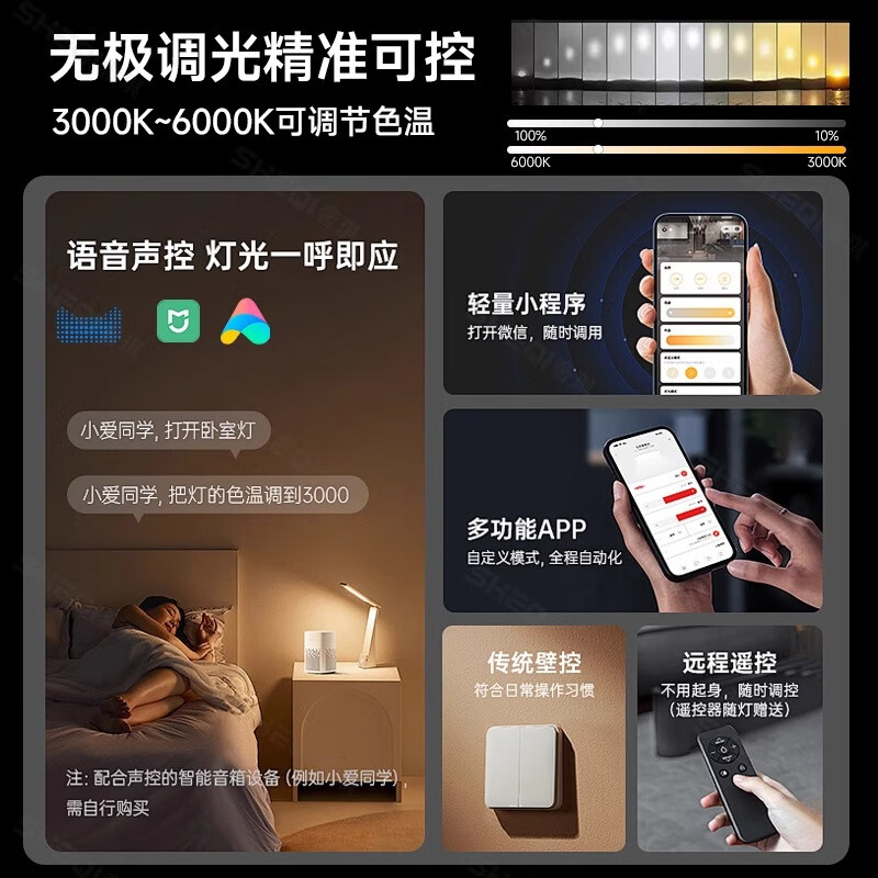 奢琪意式轻奢客厅主灯大气大灯吊灯现代简约全屋灯具吸顶灯 套餐9-四室两厅-珍珠黑 小爱语音智能【支持米家APP】