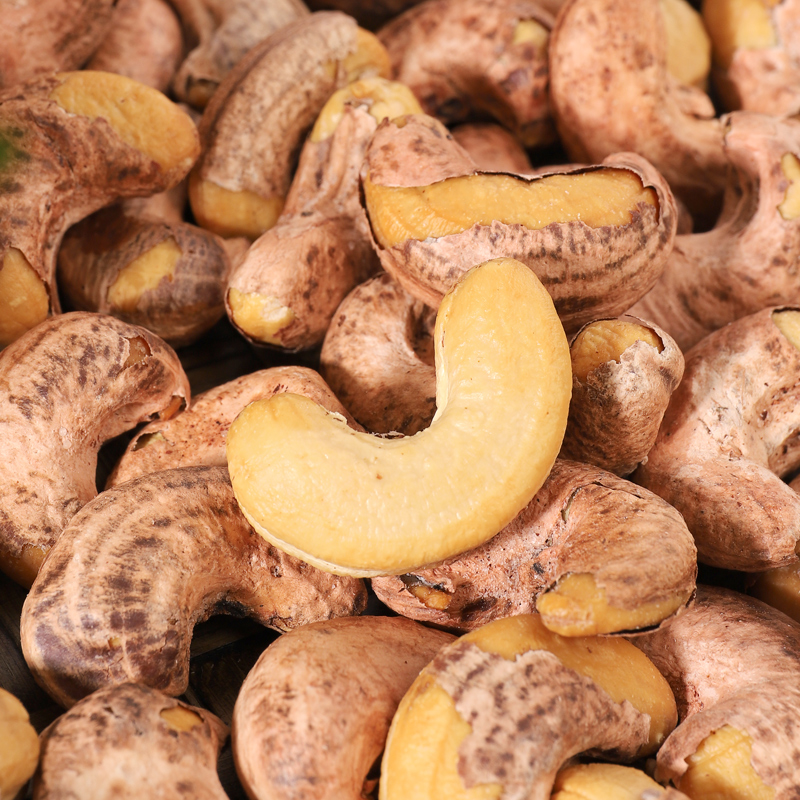 新货越南带皮腰果500g袋装盐焗紫皮腰果仁大颗粒坚果干果零食特产