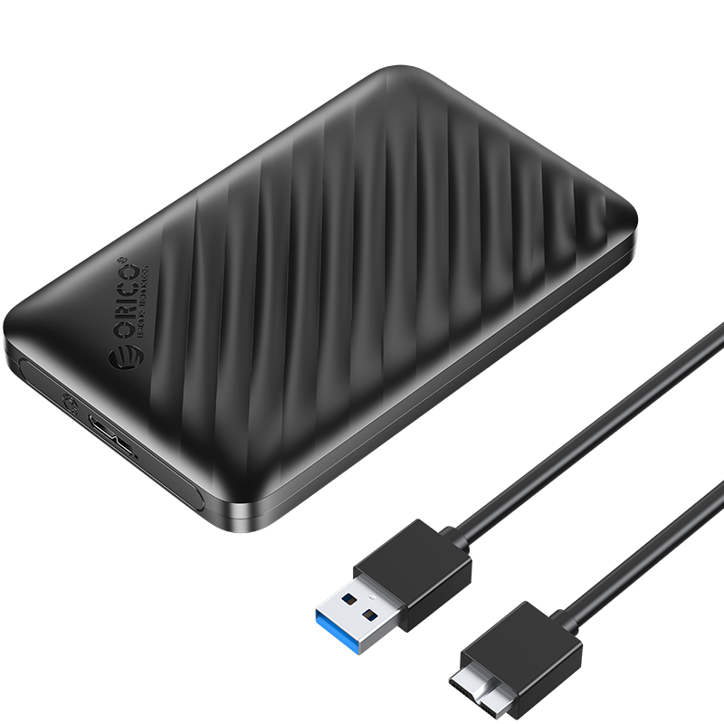 奥睿科(ORICO)移动硬盘盒2.5英寸USB3.0 SATA串口笔记本电脑外置硬盘盒固态机械ssd硬盘壳 黑2521U3升级
