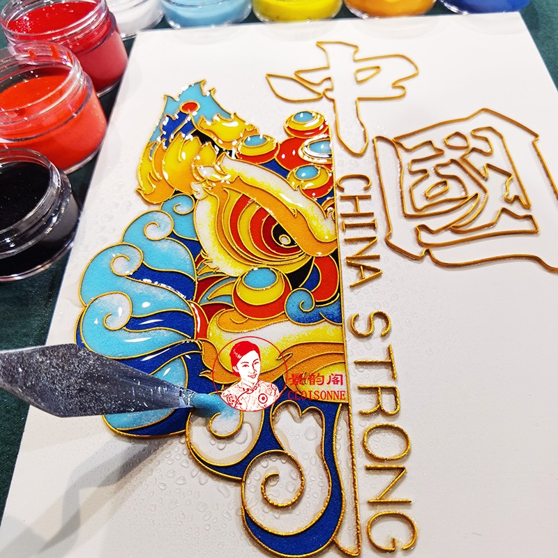 醒狮  学校非遗作业 单位团建 文创 金丝沙画 手作成品画