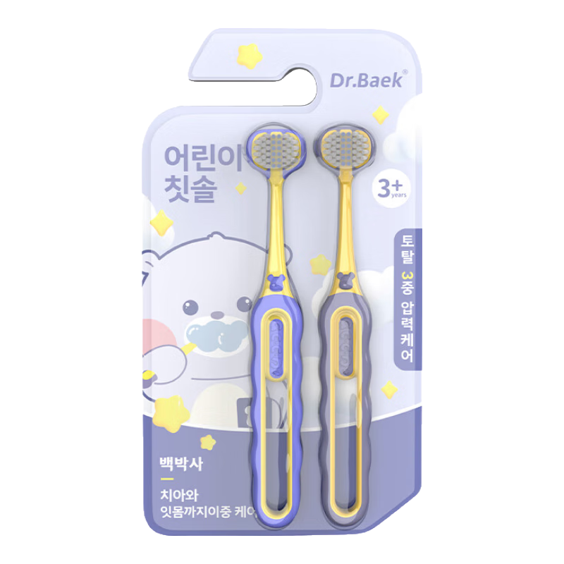 Sweetrip 儿童软毛牙刷三面 2支