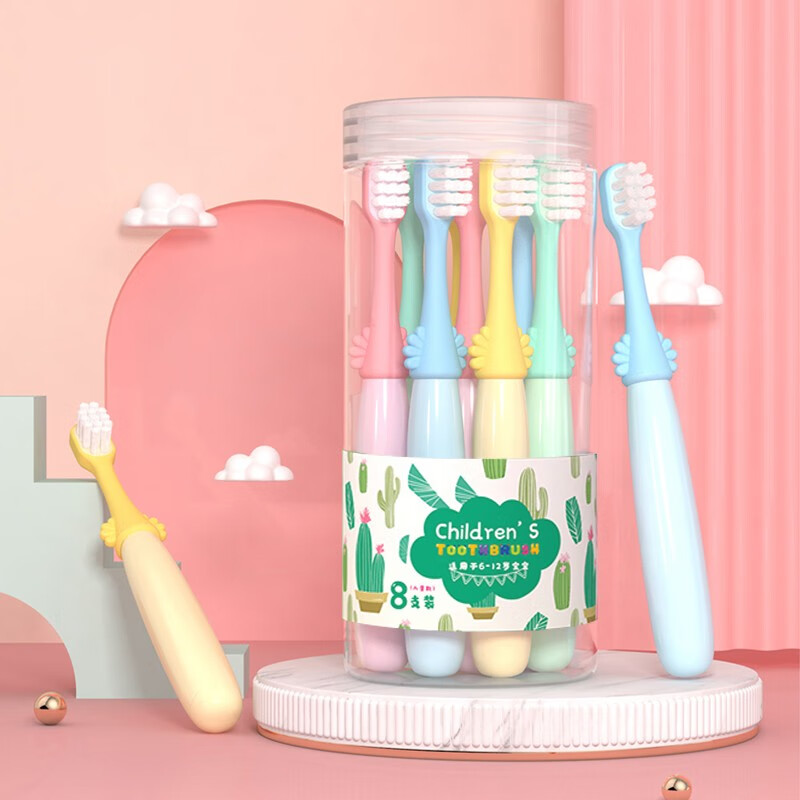 健儿童牙刷软绵护齿幼儿牙刷 2-12岁小学生桶装（8支装） 6-12岁 M2285（宝妈必选） 8支