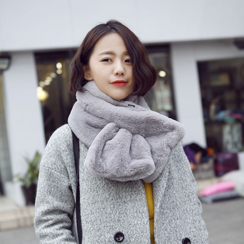 誠一集（CHENGYIJI） 保暖围脖不掉绒时尚简约女生围巾冬季围脖护颈围巾 米色（13*90CM）