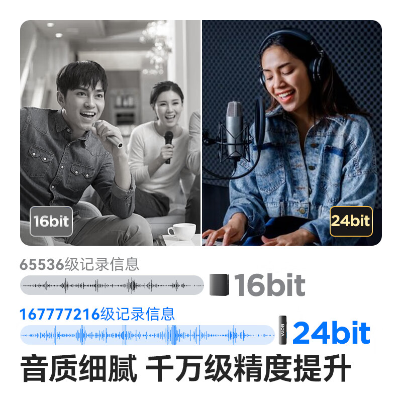 BOYA博雅BOYALINK无线领夹麦克风一拖二小蜜蜂手机直播短视频收录音降噪话筒博雅LINK小黑盒苹果通用 【专业款】 一拖二