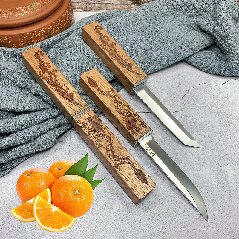 双刀合为一体龙凤m390粉末子母双刃多功能家用瓜果刀手把肉牛排餐刀