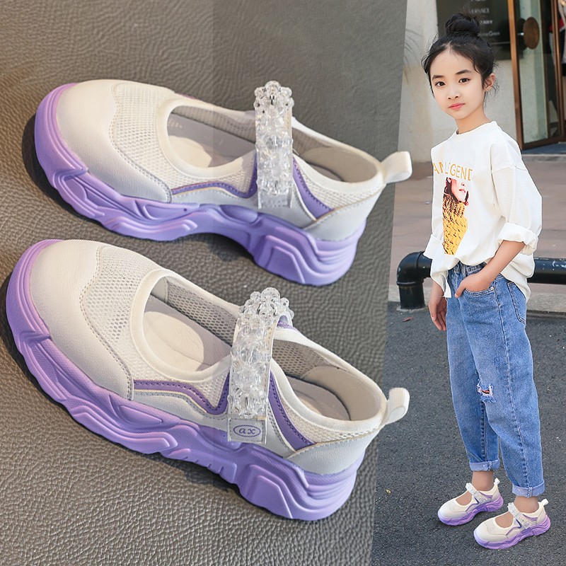 女童凉鞋2022新款时尚软底包头网鞋小女孩夏季儿童鞋子中大童防滑小逗