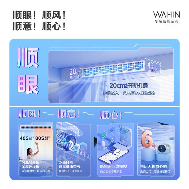 华凌中央空调 风管机 华凌大顺风 一拖一大3匹一级能效嵌入式隐形嵌系列 KFR-75T2W/BN8-HL(1)Ⅲ