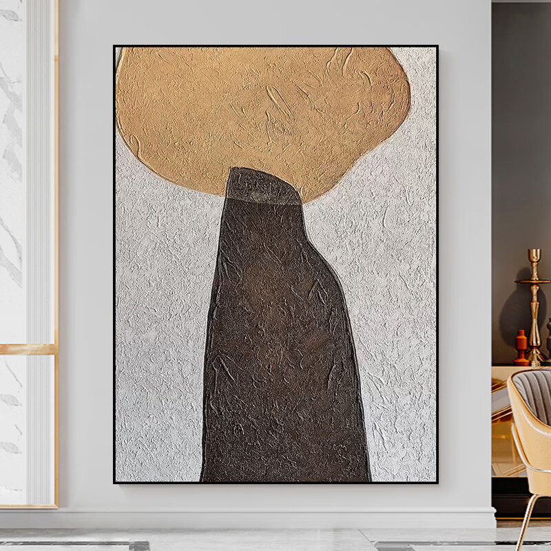 大芬油画村纯手绘油画玄关走廊客厅装饰画简约立体肌理画石来运转 60*