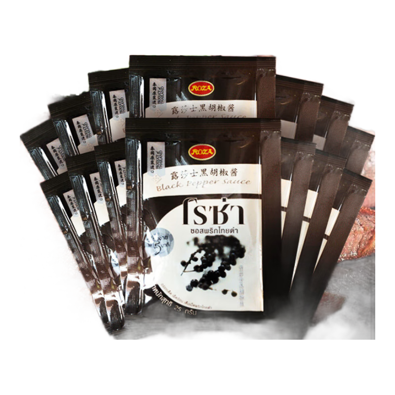 露莎士醬料包黑胡椒醬袋裝牛排醬醬小包裝家用黑椒汁 黑胡椒醬25g*20包