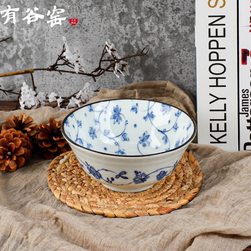 有谷窑 日本陶瓷进口蔓唐草系列饭碗面碗汤碗碗盘餐具组合家用碗碟餐具 蔓唐草15cm面碗