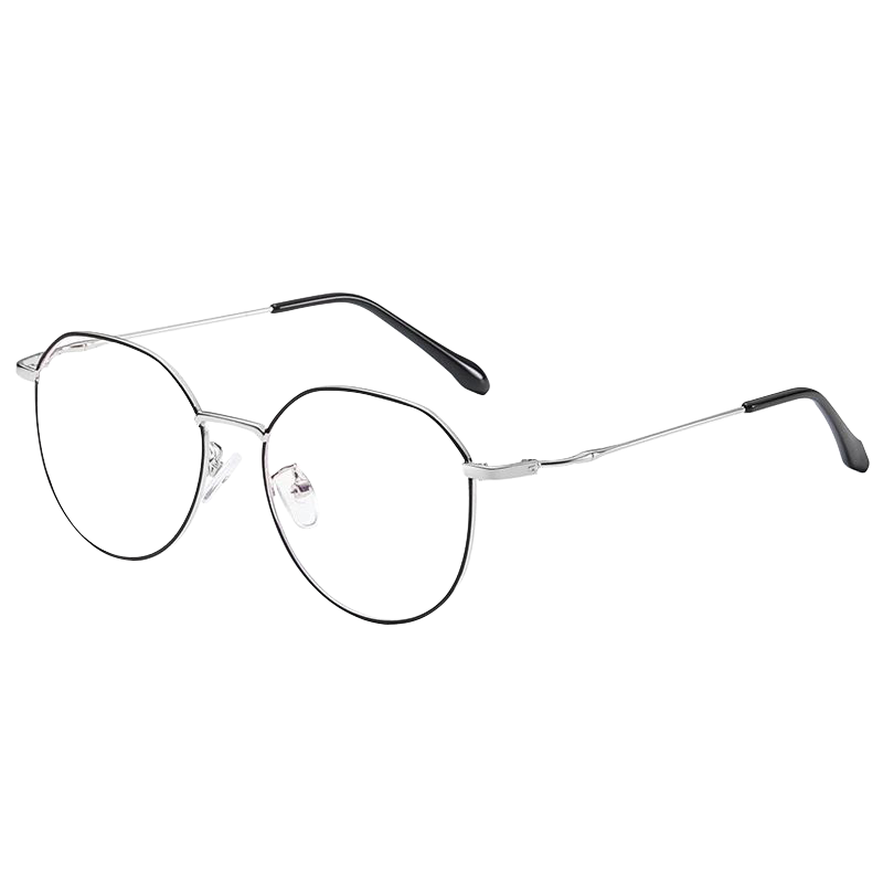 Boshide 搏仕德 防蓝光眼镜  防辐射眼镜 近视眼镜 护目镜平光眼镜 黑银色框