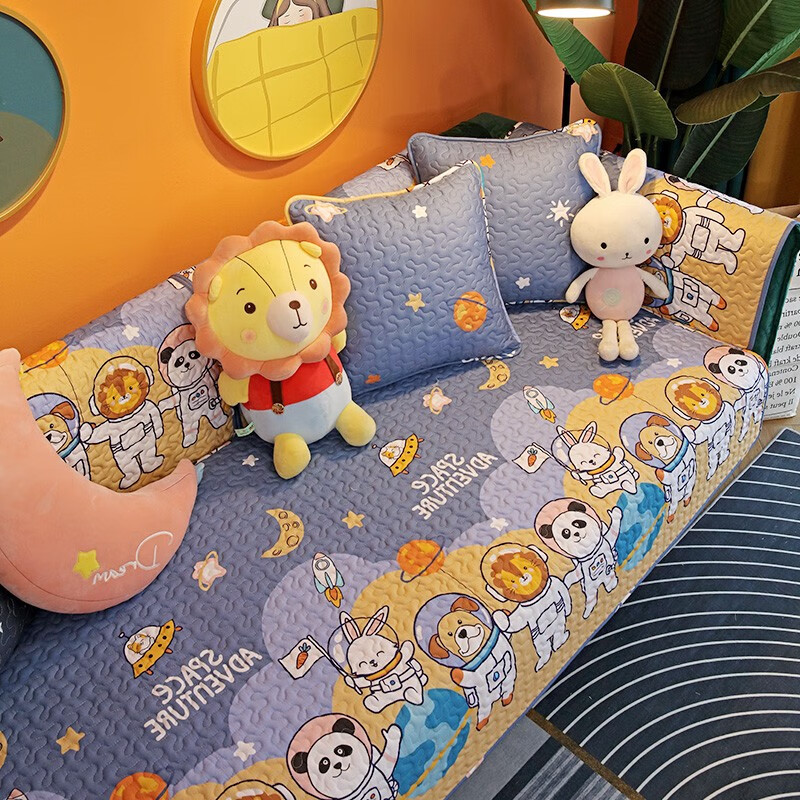 艾维乐纯棉沙发垫四季通用坐垫靠背巾盖布防滑沙发保护垫子新款简约