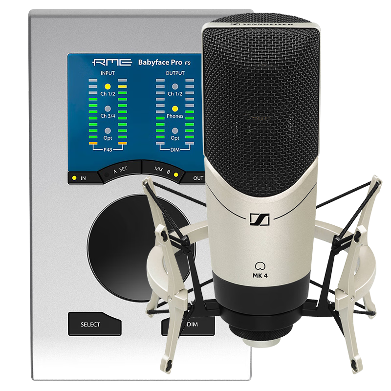 RME品牌电脑音乐设备-BabyfaceProFS娃娃脸录音声卡直播K歌设备套装专业编曲混音配音USB音频接口Babyface+森海MK4话筒套装|查电脑音乐价格走势App