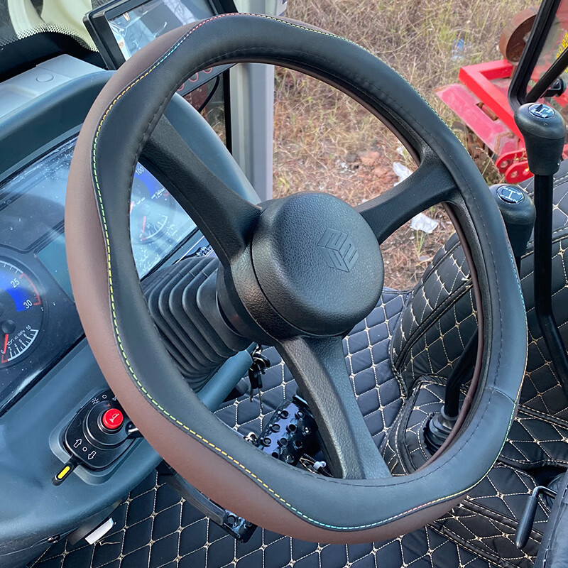 wd904 wd1504 wd1404 wh2004拖拉机专用方向盘套 黑加咖啡超纤皮