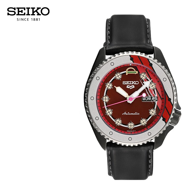 精工(seiko)日本手表 seiko 5号系列航海王联名款运动防水双历计时