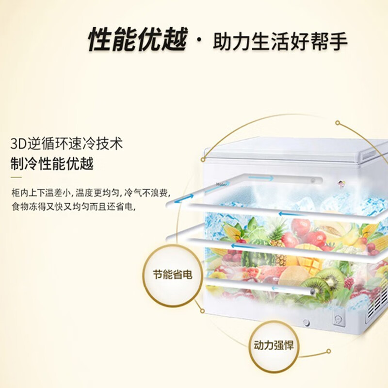 海尔 Haier 200升家用冷藏冷冻转换冰柜 节能单温母乳冷柜小冰箱BC/BD-200GHEZW0