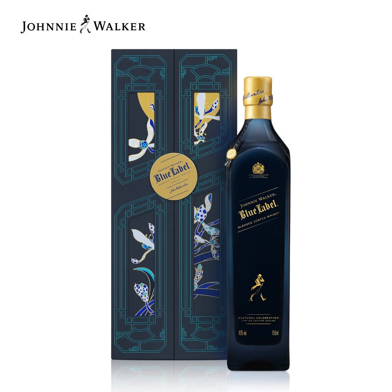 尊尼获加(johnnie walker)洋酒  苏格兰进口威士忌 蓝方 蓝牌750ml 情