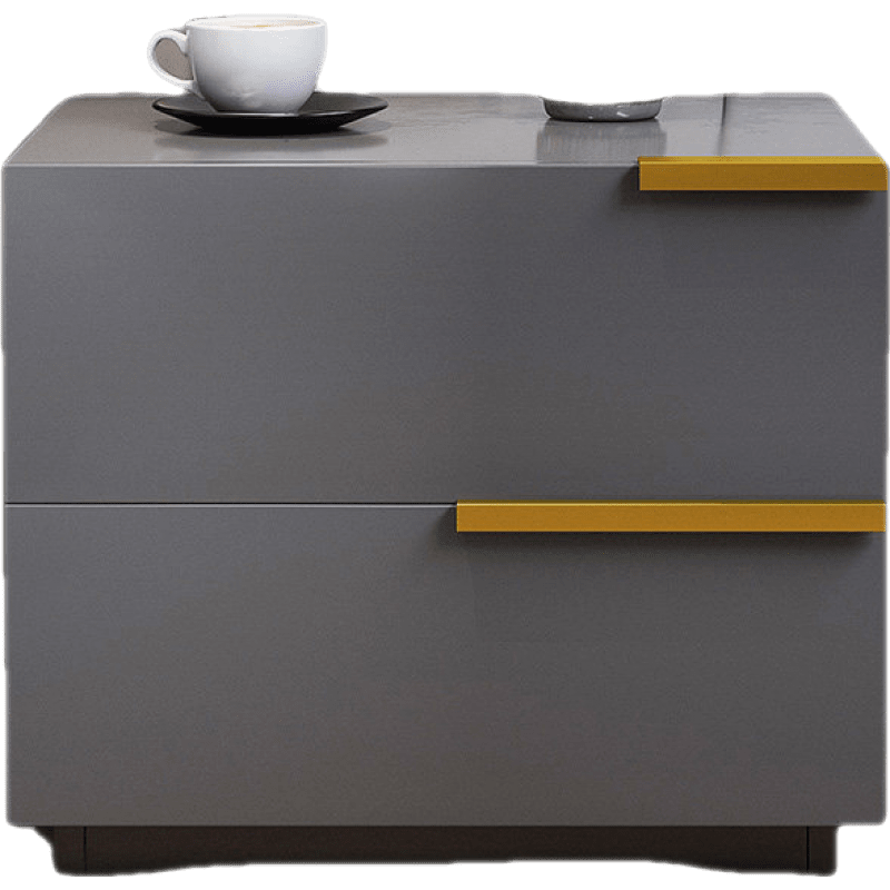 米客米家 床头柜现代简约卧室小型床边柜网红轻奢柜子储物柜收纳柜 【款式一】宝马灰闪银色(高光烤漆) 组装