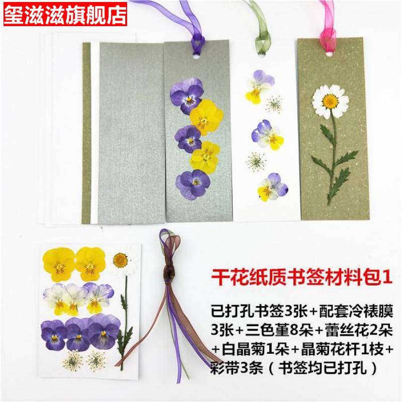 玺滋滋干花书签 真树叶植物标本幼儿园小学生手工押花