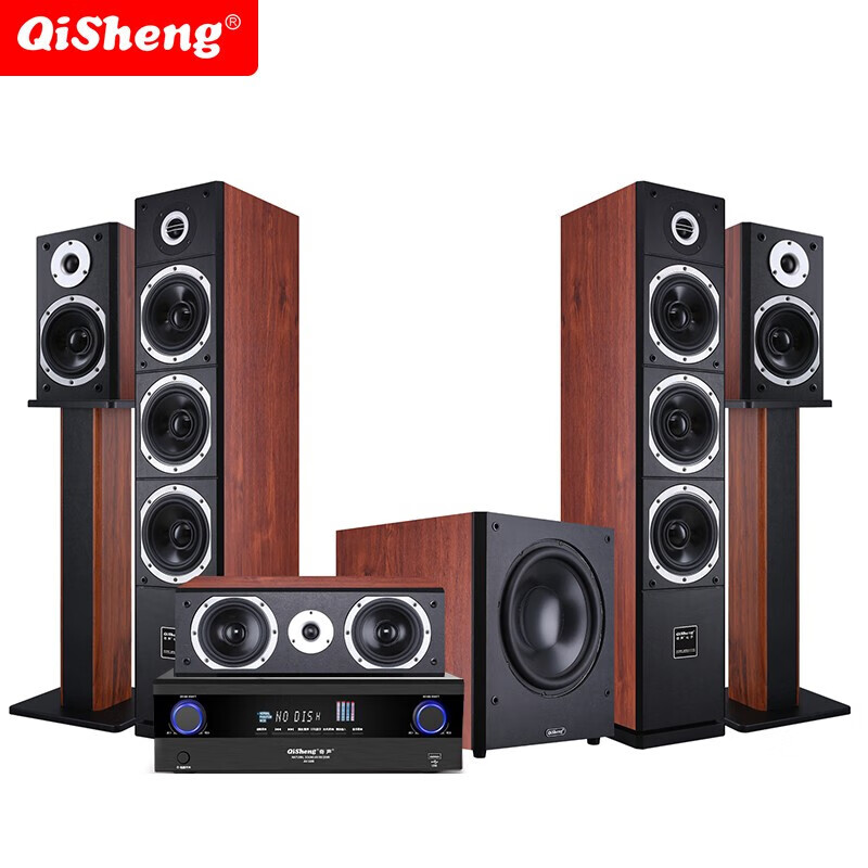 1套装木质音响组合高低音家用dts解码功放机低音炮ktv环绕音箱 标准