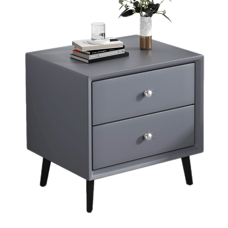 米客米家 床头柜现代简约智能床边柜轻奢简易储物柜卧室床头网红小型收纳柜 【整装发货】浅灰色(松木抽屉+科技布+顺畅导轨)