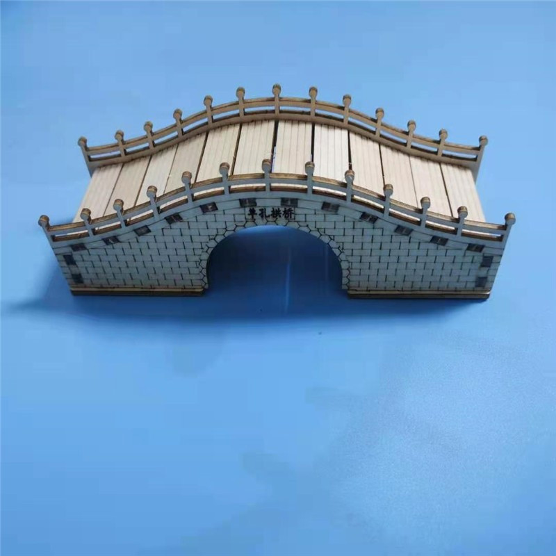 材料 手工建筑模型diy赵州桥大桥梁模型手工diy拼装玩 小版本单孔拱桥