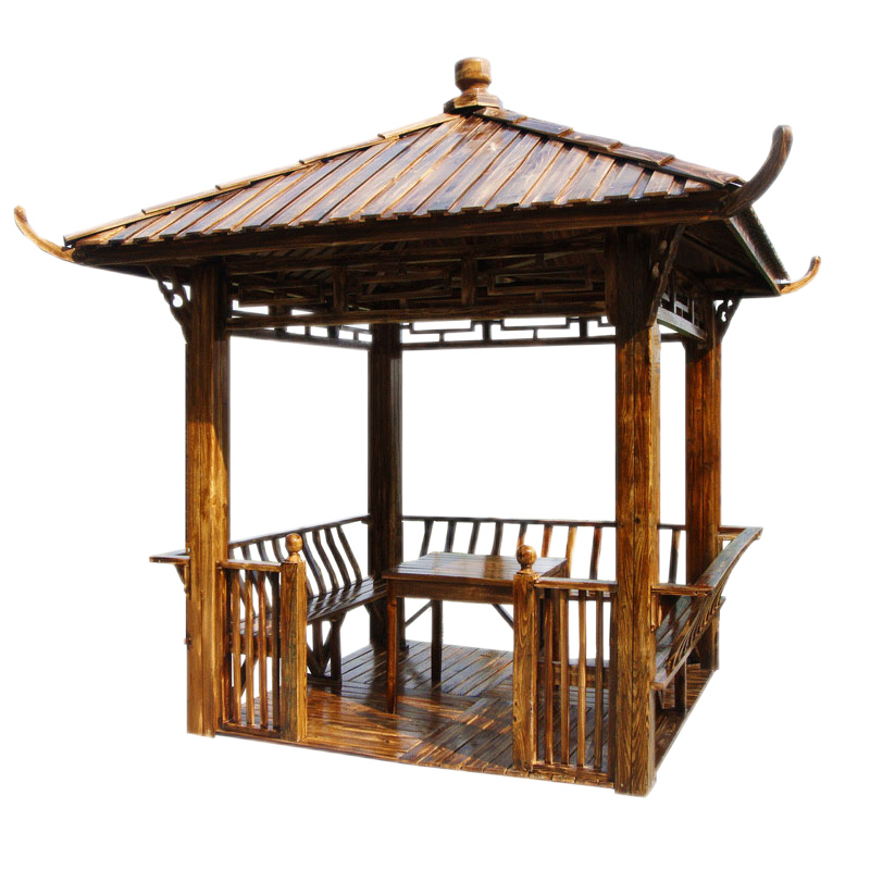 蚁伽 户外凉亭 庭院凉亭 简易组装复古凉亭 室外花园公园遮阳遮雨亭子(14cm立柱)