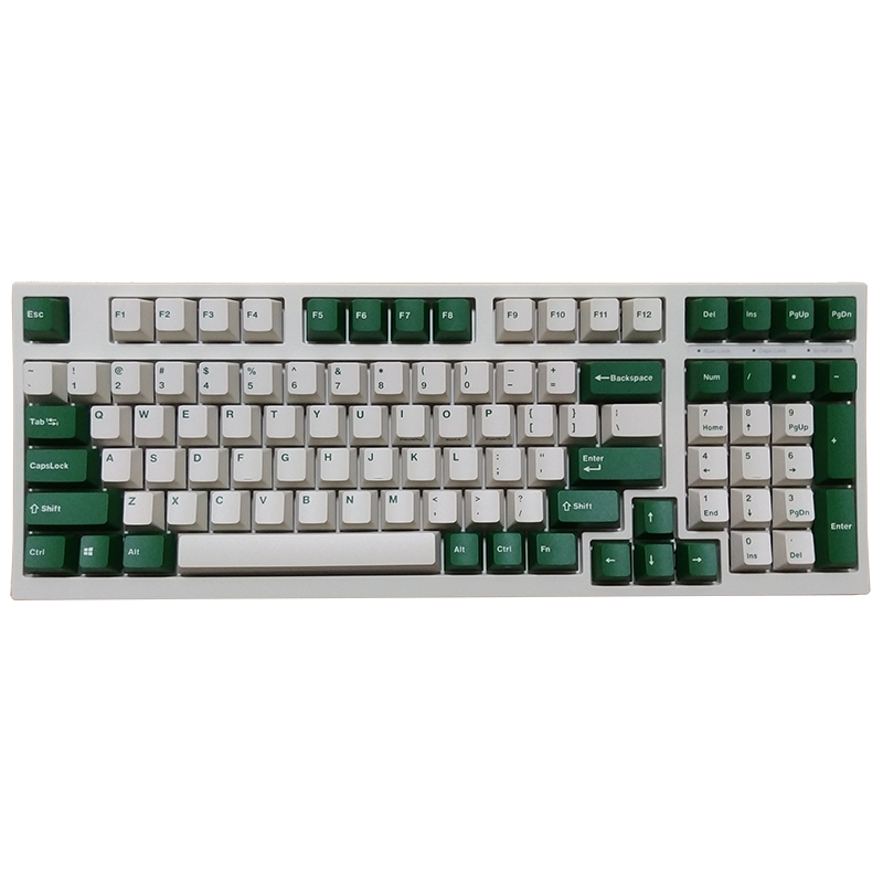 LEOPOLD 利奥博德 FC980M PD 98键 有线机械键盘 白绿 Cherry青轴 无光