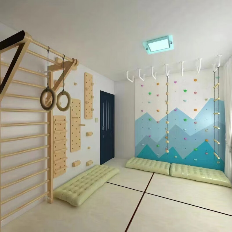 攀岩墙儿童家用攀爬架组合指力板岩点体能家庭幼儿园l 实景设计