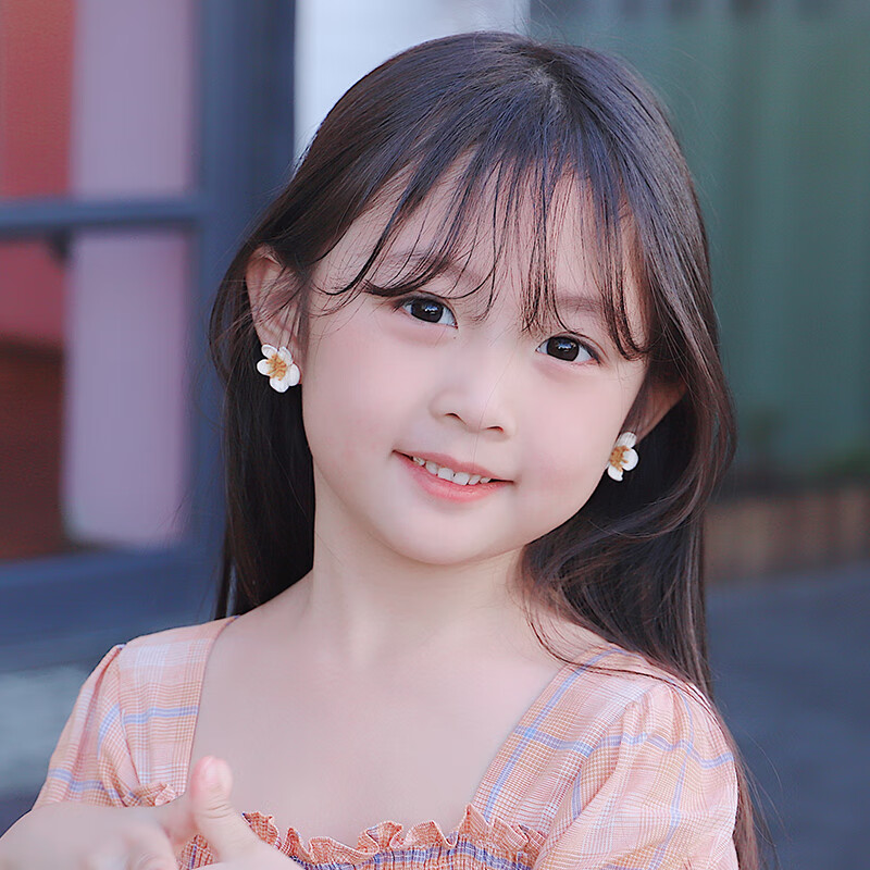 uosu儿童耳夹小学生女网红无耳洞耳环孩耳钉韩国简约气质可爱小巧花朵