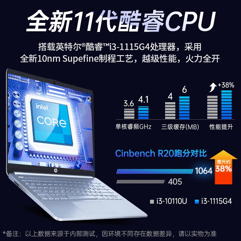 惠普(HP)星14s笔记本电脑 2021款14英寸全高清屏超轻薄学生游戏商务办公本 升级版：i3-1115G4 16G 512G固态 超核心显卡 | 快充技术