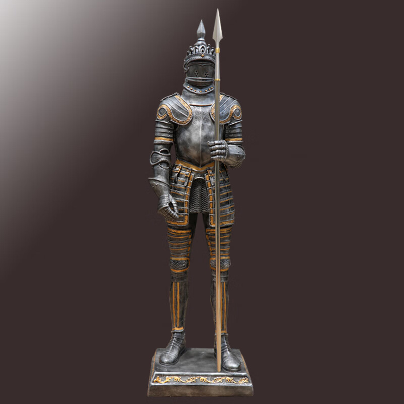 欧式武士雕塑摆饰复古罗马盔甲武士酒吧客厅大型落地摆件家装饰品