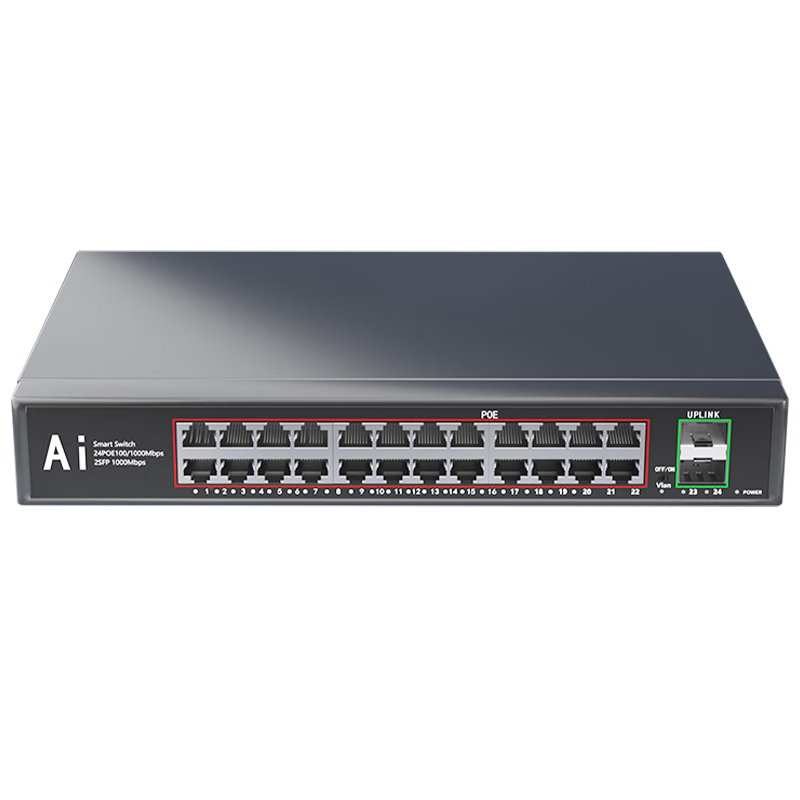 中天通訊（ZT-NET）百兆/千兆交換機POE供電 AI智能監(jiān)控攝像頭攝像機POE設(shè)備分流器交換器非網(wǎng)管型交換機 24口百兆POE+2口千兆 320w