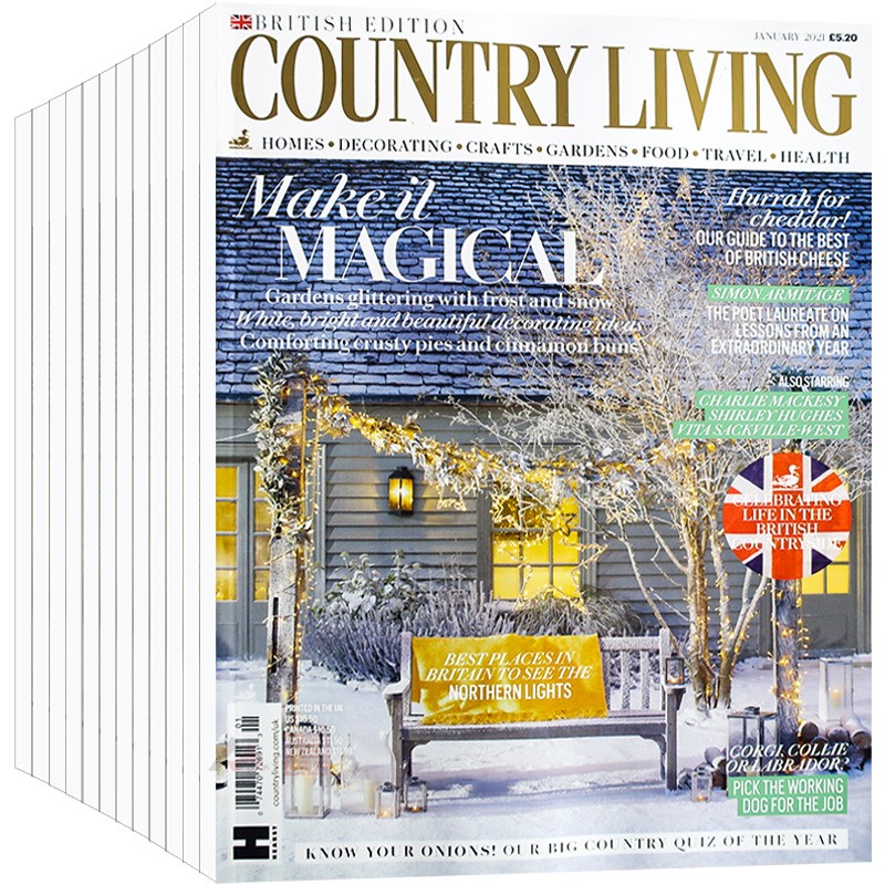 英国COUNTRY LIVING杂志 订购2023年12期 E80 乡村 田园 住宅别墅家居室内设计杂志