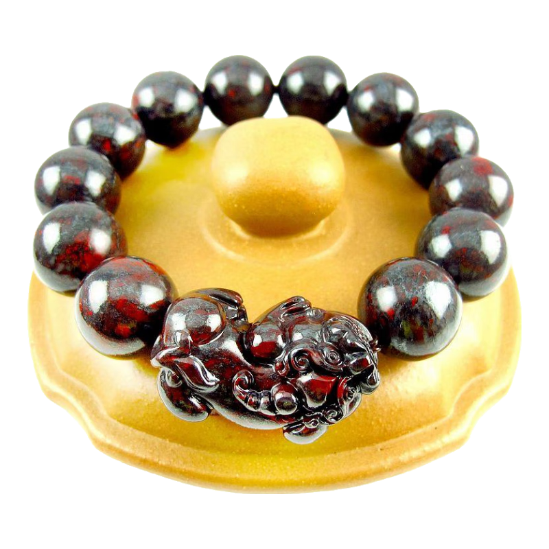 相石缘桂林鸡血石貔貅手链男手串鸡血玉朱砂玉石16mm串珠