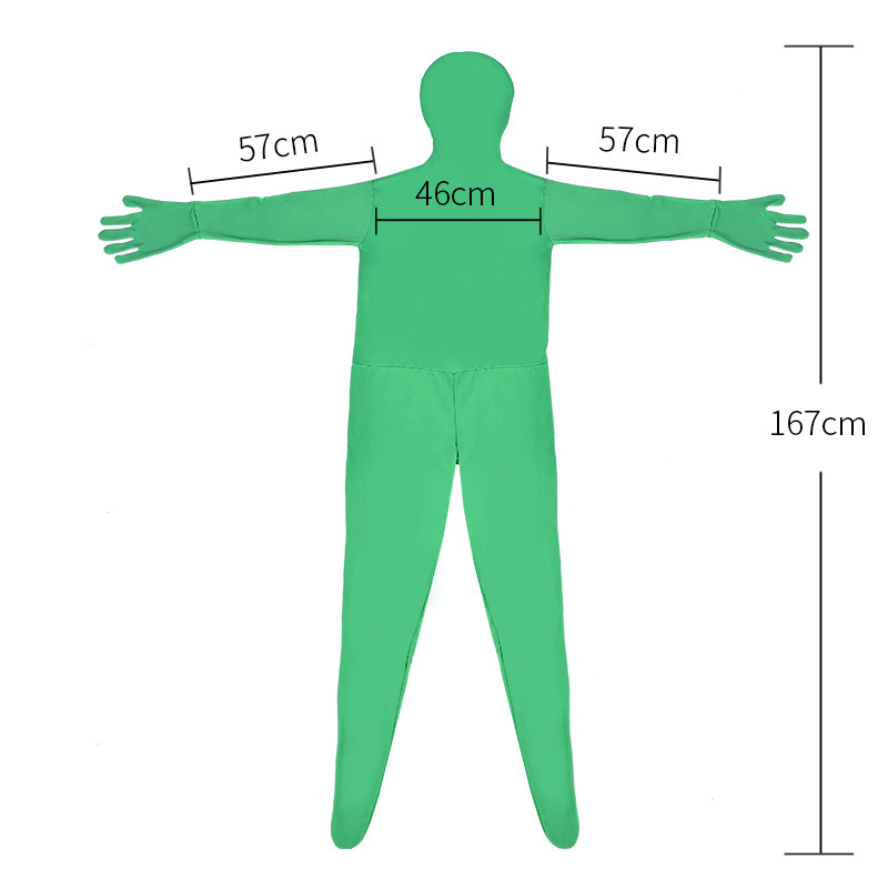 抠图衣抠像衣绿布衣服背景抠像布抠绿服饰 抠像隐身衣【绿色-l码】