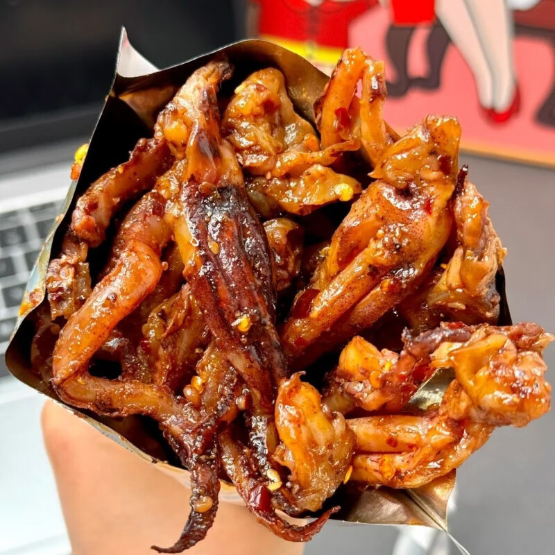500g麻辣魷魚須即食魷魚頭仔山東特產(chǎn)海鮮魷魚絲片250g下酒菜零食 孜然魷魚頭250g*1袋(純魷魚)