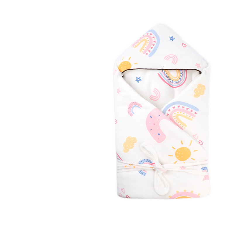 洁丽雅婴儿包被抱被初生纯棉秋冬厚款新生儿抱毯宝宝襁褓包巾用品 W0608海星水母（适合0-20℃左右 ） 90x90cm49991103507