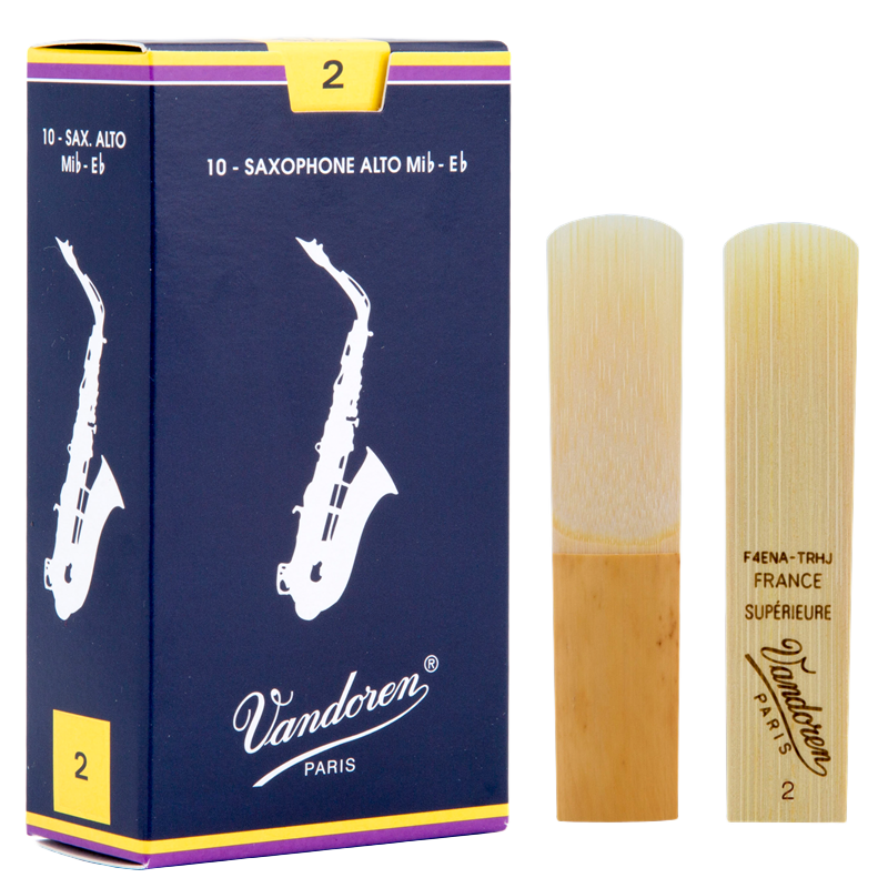 彎德林（Vandoren）藍(lán)盒中音薩克斯哨片降E調(diào)蘆葦法國進(jìn)口2.5號3號可驗真?zhèn)魏Ｉ袠菲?2.0號一盒（10片）