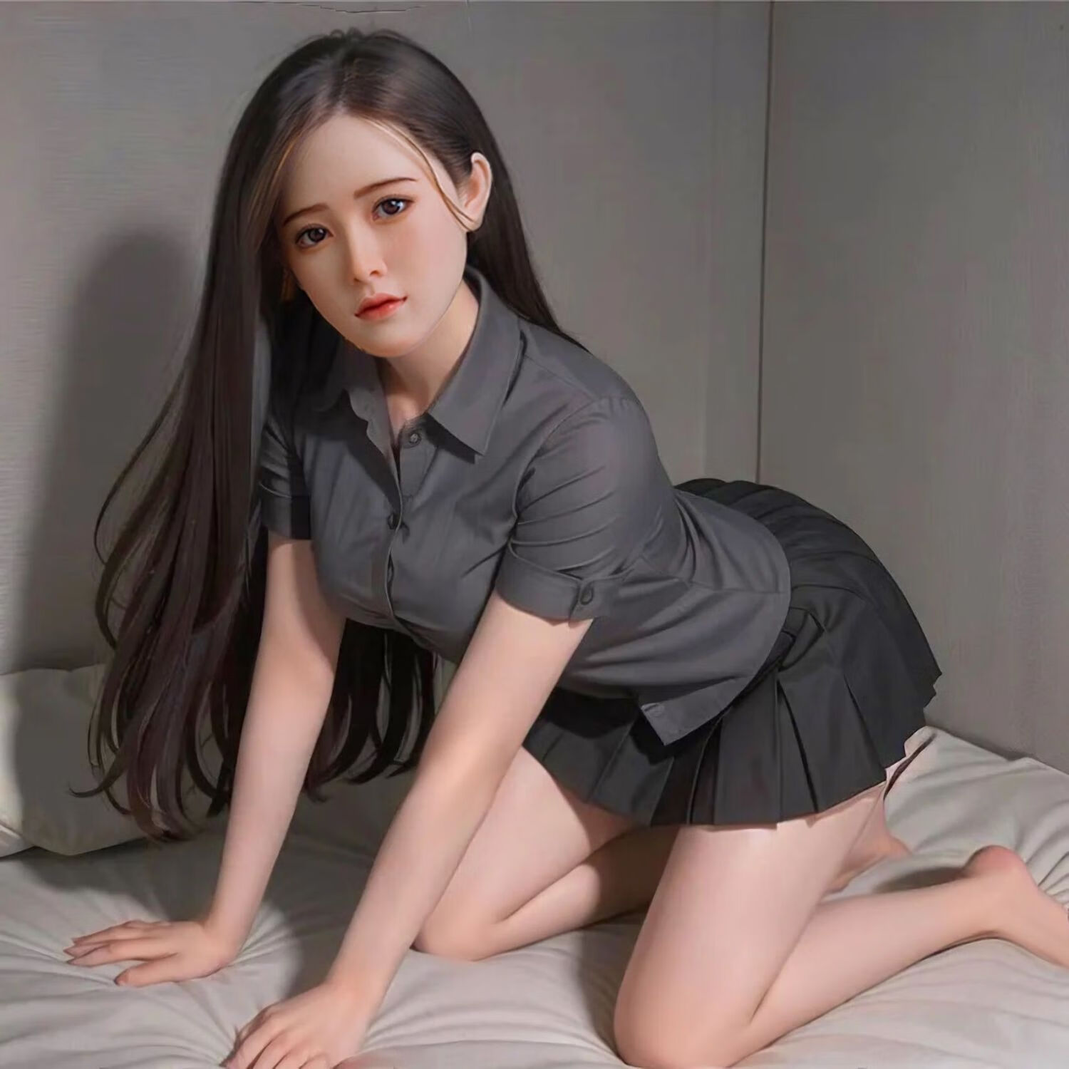 实体娃娃硅胶加热夹吸智能语音真阴带毛成人用品 140智能发音站立果冻