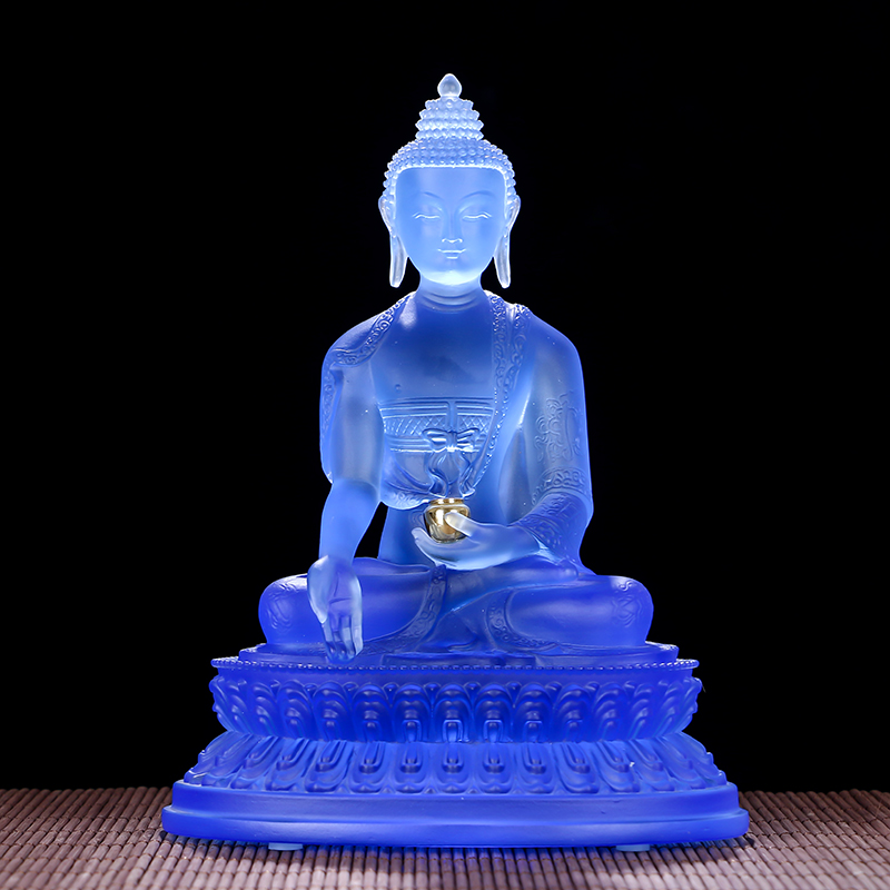 琉璃药师佛供奉东方三圣佛像大全密宗药师琉璃光如来菩萨 4寸【蓝色】